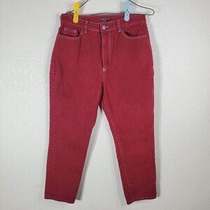 Nasty Gal Collection Womens Jeans Size 9 Cropped Denim Cranberry Red